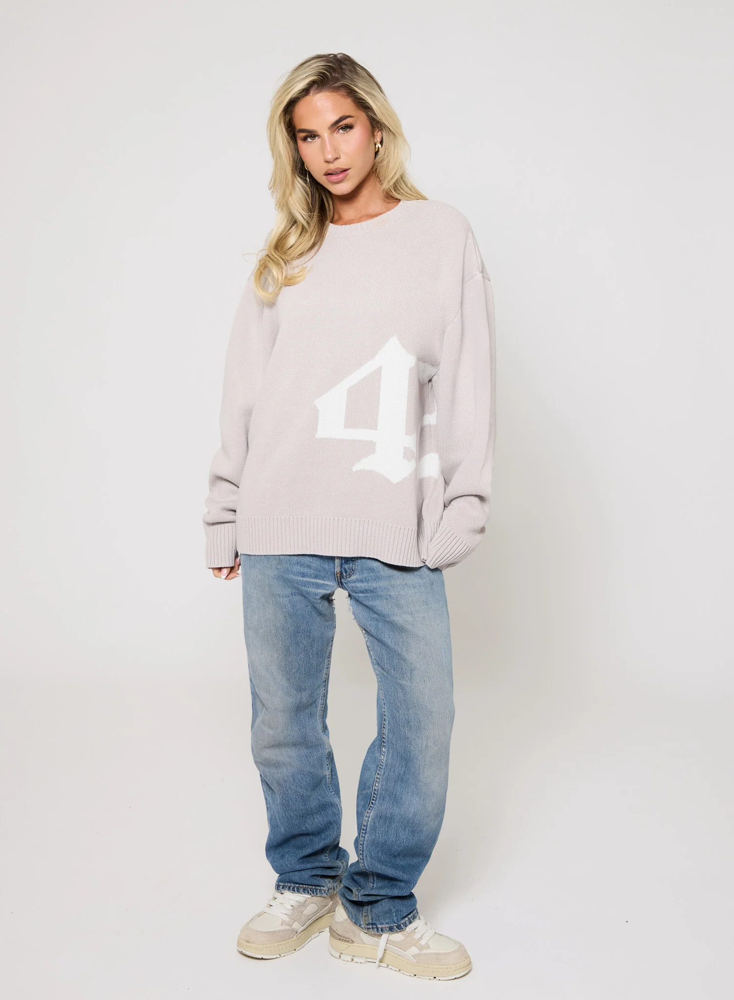 422 Knitted Jumper - Grey - Image 3