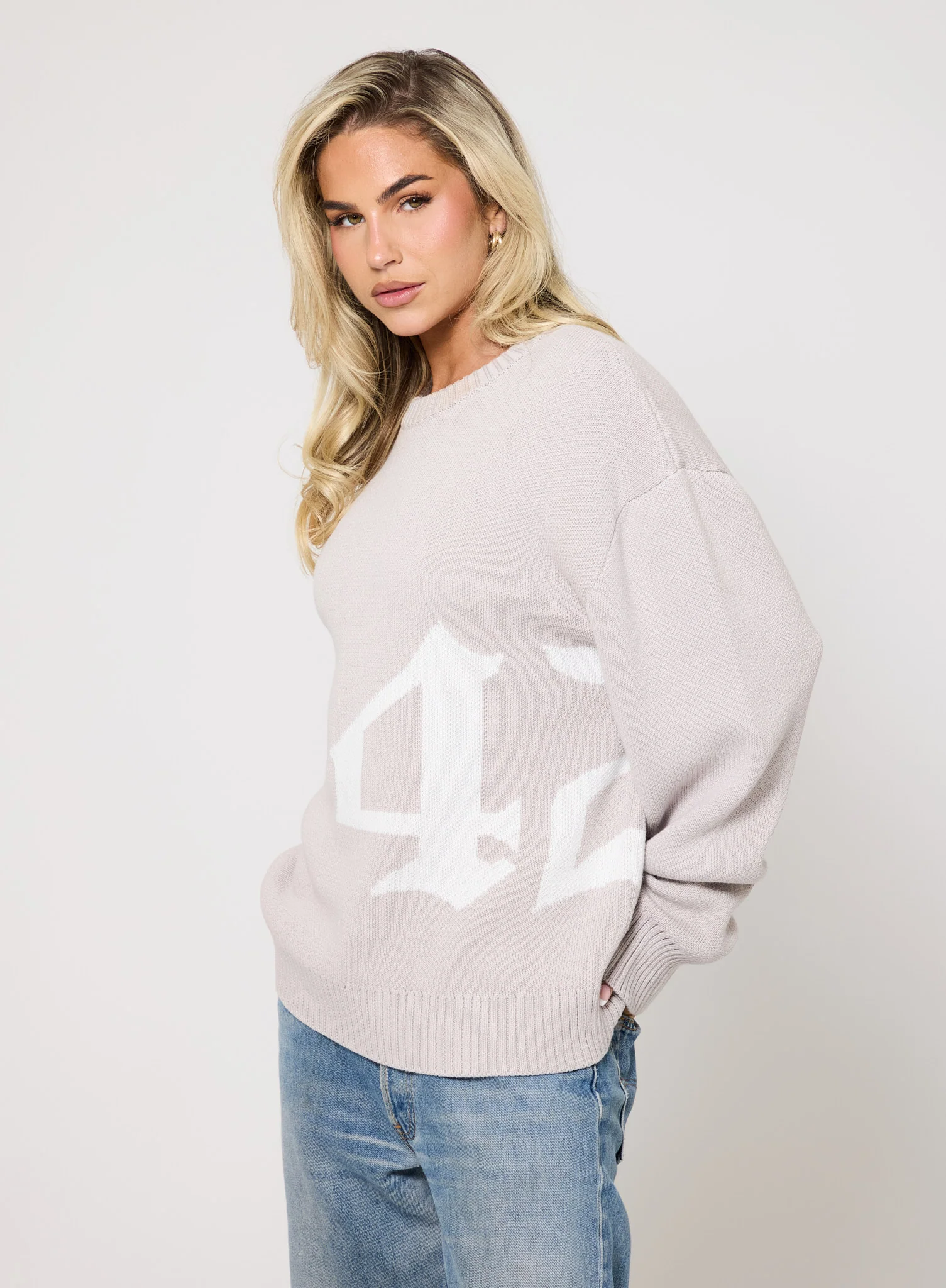 422 Knitted Jumper - Grey - Image 6