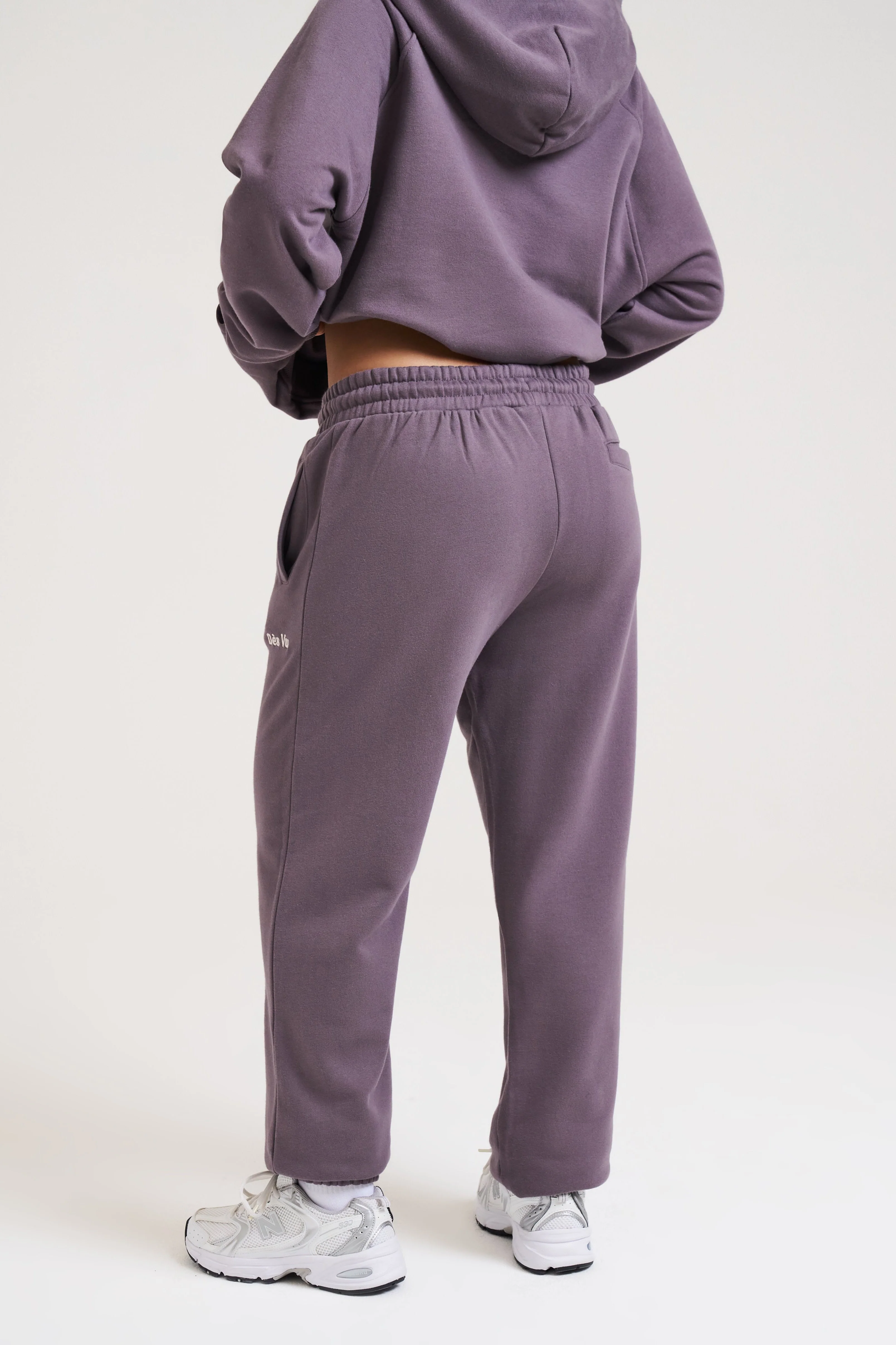 Double Logo Cuffed Joggers - Dark Mauve - Image 4