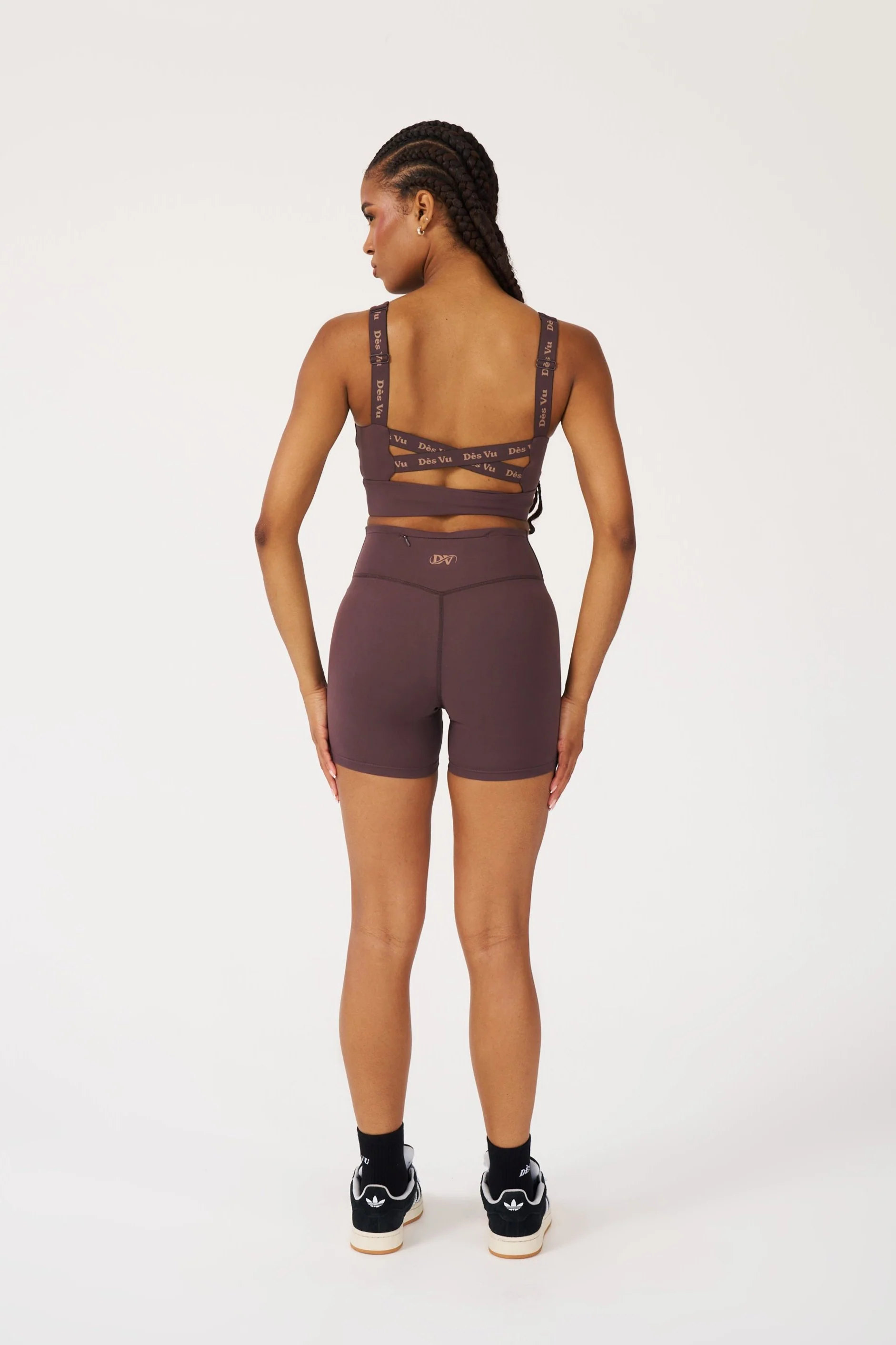 Elasticated Cross Back Bra - Chocolate - Image 5