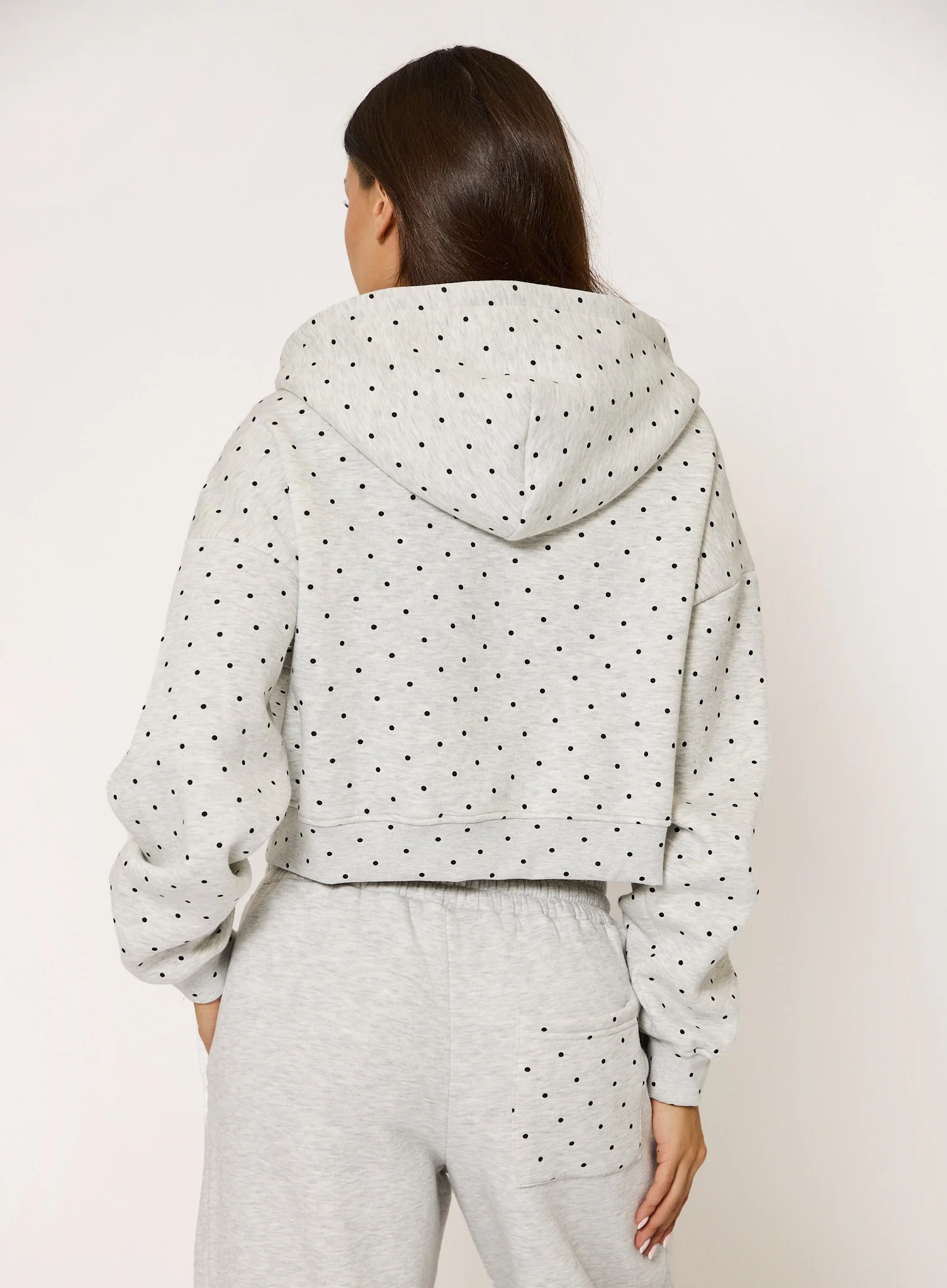 Polka Hoodie - Grey Marl - Image 5