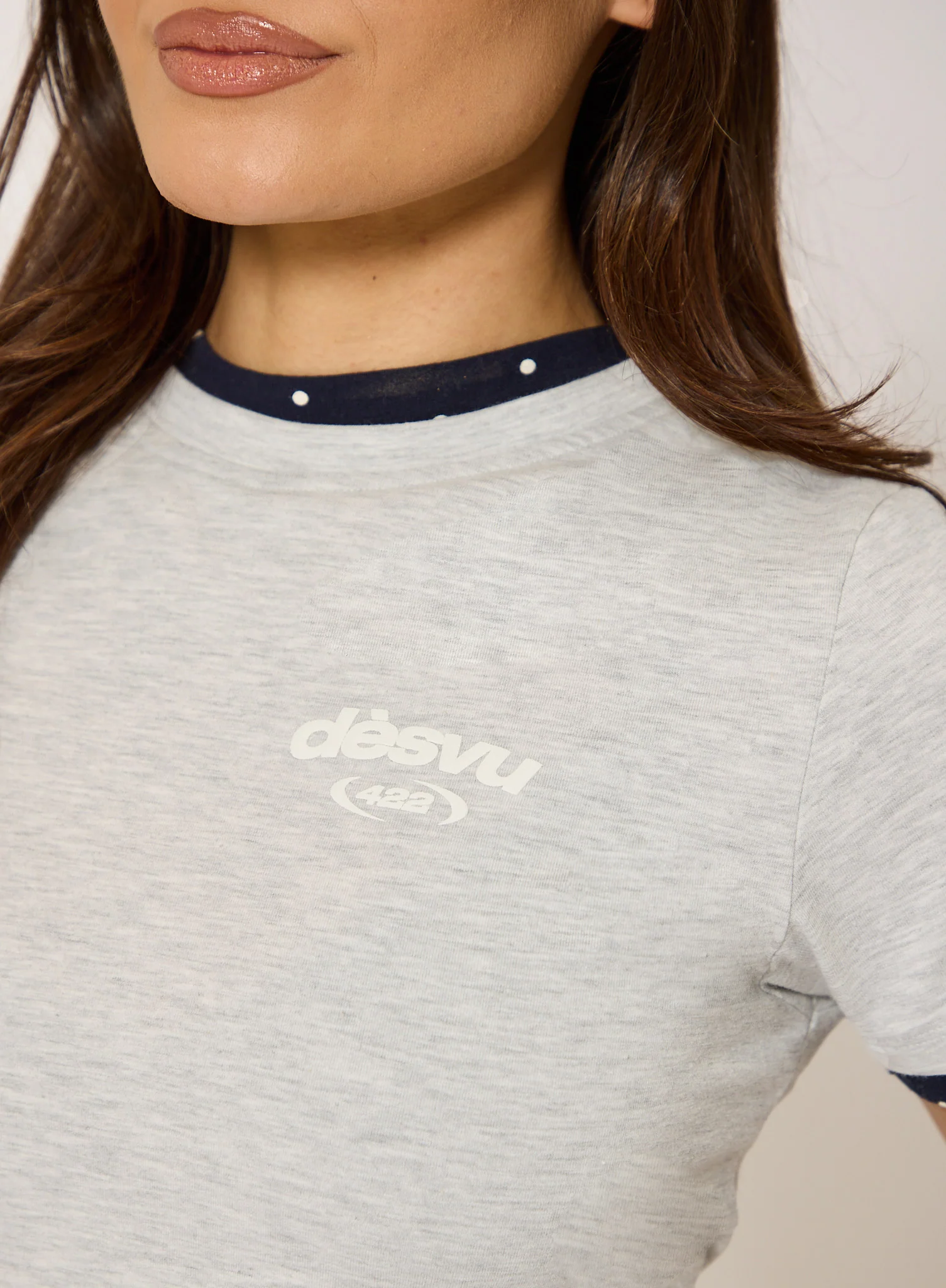 Polka Layered Tee - Grey Marl - Image 3